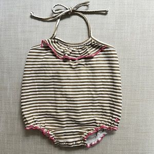 Pink Chicken New York baby onesie